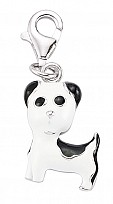 925 Sterling Silver Enamel Dog Charm