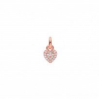 Rose Gold Plated CZ Heart Shape Charm