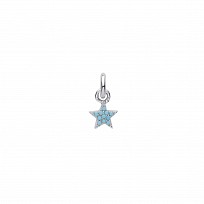 Silver Turquoise CZ Star Charm