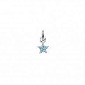 Silver Turquoise CZ Star Charm