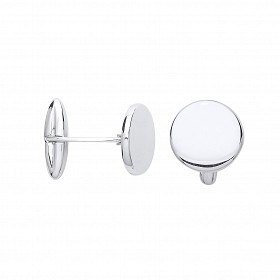 925 Sterling Silver Round Polished Gents Cufflinks
