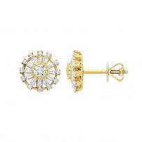 9ct Yellow Gold Diamond & Ruby  Stud Earrings