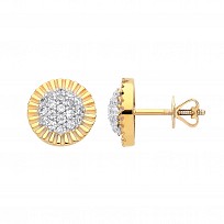 9ct Yellow Gold Diamond Stud Earrings