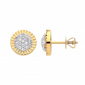 9ct Yellow Gold Diamond Stud Earrings