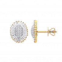 9ct Yellow Gold Diamond Stud Earrings