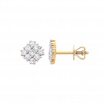 9ct Yellow Gold Diamond Stud Earrings
