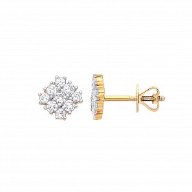 9ct Yellow Gold Diamond Stud Earrings