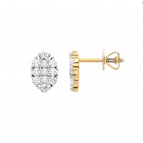 9ct Yellow Gold Diamond Stud Earrings