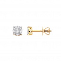 9ct Yellow Gold Diamond Stud Earrings