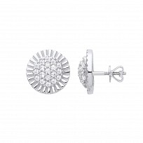 9ct White Gold Diamond Stud Earrings