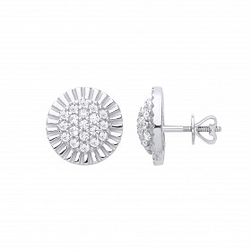 9ct White Gold Diamond Stud Earrings
