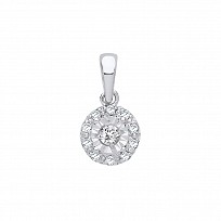 9ct White Gold Diamond Pendant