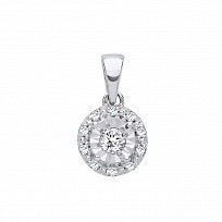 9ct White Gold Diamond Pendant