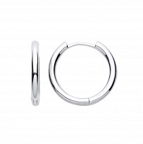 Silver Hinged Tube Hoop Earrings
