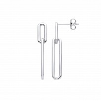 Silver Paper Link Chain Drop Earrings