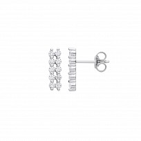 Silver CZ Fancy Stud Earrings