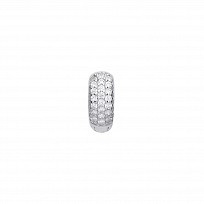 Silver CZ Huggie Earrings