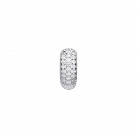 Silver CZ Huggie Earrings