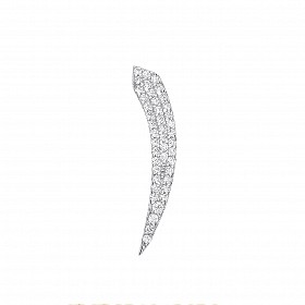 Silver CZ Fancy Cuff Stud Earring