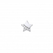 Silver CZ Star Stud Earrings