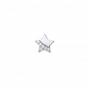 Silver CZ Star Stud Earrings