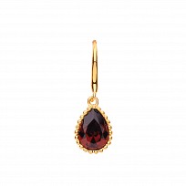 Gold Plated CZ Garnet Drop Earrings