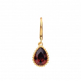Gold Plated CZ Garnet Drop Earrings