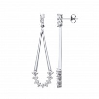 Silver CZ Fancy Drop Earrings