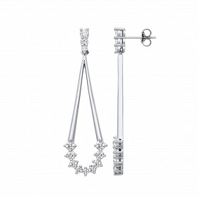 Silver CZ Fancy Drop Earrings