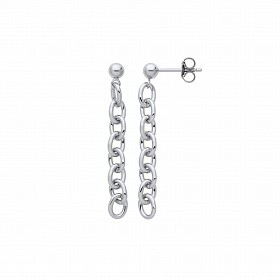 Silver Chain Drop Earrings