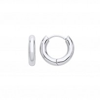 Silver Plain Huggie Hoop Erarings