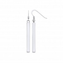 Platinum Plated Bar Drop Earrings