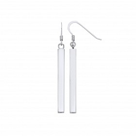 Platinum Plated Bar Drop Earrings