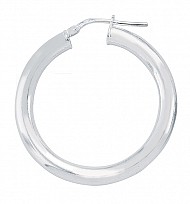 Plain 925 Sterling Silver Hoop Earrings