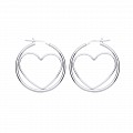 925 Sterling Silver Heart Hoop Earrings