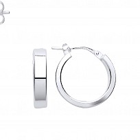 925 Sterling Silver Square Cut Hoop Earrings