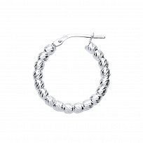 Silver Bead Hoop Earrings
