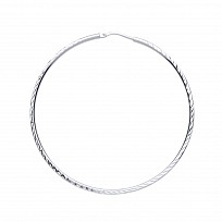 Silver Diamond Cut Hoop Earrings