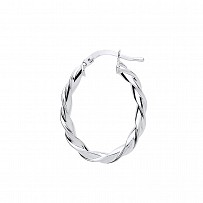 925 Sterling Silver Twist Hoop Earrings