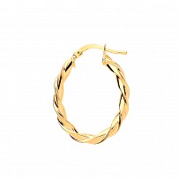 Gold Plated Twist Hoop Earrings