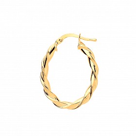 Gold Plated Twist Hoop Earrings