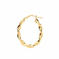 Gold Plated Oval Twist Hoop Earrings
