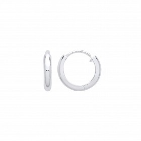 925 Sterling Silver Huggie Hoop Hinged 10mm Sleeper Earrings