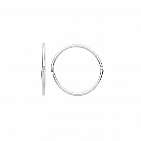 Silver14ml Hinged Hoop Earrings