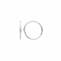 Silver12ml Hinged Diamond Cut Hoop Earrings