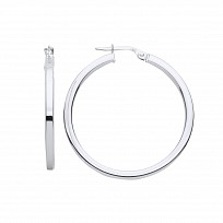 Silver Flat Hoop Earrings