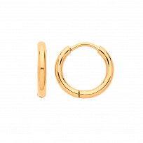Yellow Gold Plated 10mm Steel Hoop Ring Earring