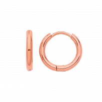 Rose Gold Plated 10mm Steel Hoop Ring Earring