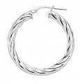 925 Sterling Silver Plain Twist Hoops