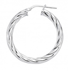 925 Sterling Silver Plain Twist Hoops